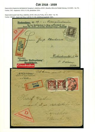 CASH ON DELIVERY (COD) LETTERS ON CZECHOSLOVAK TERRITORY 1867-1953 – sheet 25
