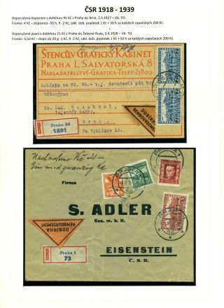 CASH ON DELIVERY (COD) LETTERS ON CZECHOSLOVAK TERRITORY 1867-1953 – sheet 30