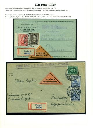 CASH ON DELIVERY (COD) LETTERS ON CZECHOSLOVAK TERRITORY 1867-1953 – sheet 31