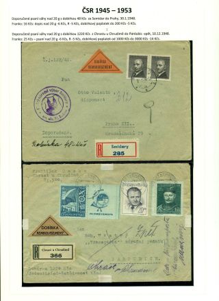 CASH ON DELIVERY (COD) LETTERS ON CZECHOSLOVAK TERRITORY 1867-1953 – sheet 74