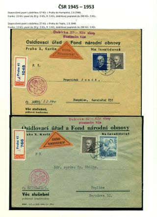 CASH ON DELIVERY (COD) LETTERS ON CZECHOSLOVAK TERRITORY 1867-1953 – sheet 75