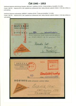CASH ON DELIVERY (COD) LETTERS ON CZECHOSLOVAK TERRITORY 1867-1953 – sheet 78