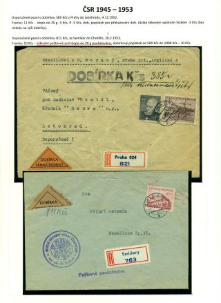 CASH ON DELIVERY (COD) LETTERS ON CZECHOSLOVAK TERRITORY 1867-1953 – sheet 79
