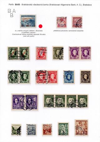 PERFINS IN SLOVAKIA 1939-1945 – sheet 2