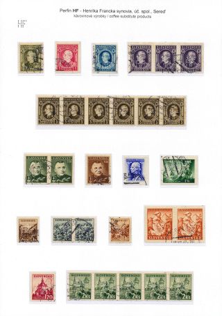 PERFINS IN SLOVAKIA 1939-1945 – sheet 5