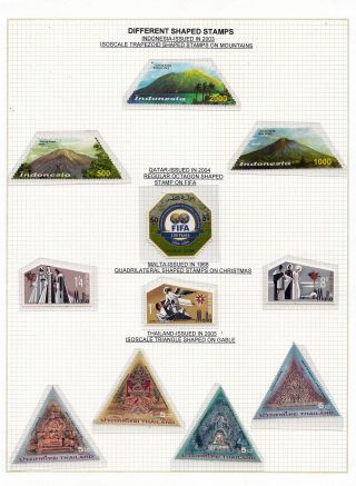 FASCINATING ODD-SHAPE & NON TRADITIONAL STAMPS – sheet 13