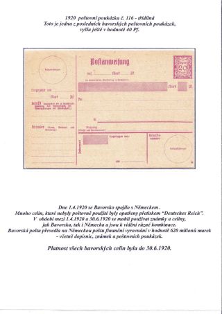 BAVORSKO - POŠTOVNÍ POUKÁZKY – list 16