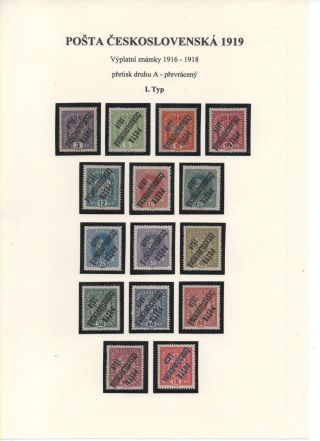 POSTA CESKOSLOVENSKA 1919 – sheet 10