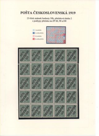 POSTA CESKOSLOVENSKA 1919 – sheet 21