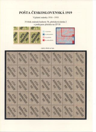 POSTA CESKOSLOVENSKA 1919 – sheet 22
