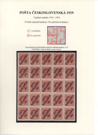 POSTA CESKOSLOVENSKA 1919 – sheet 23