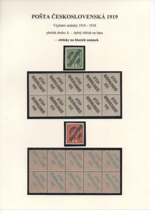 POSTA CESKOSLOVENSKA 1919 – sheet 29