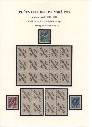 POSTA CESKOSLOVENSKA 1919 – sheet 30