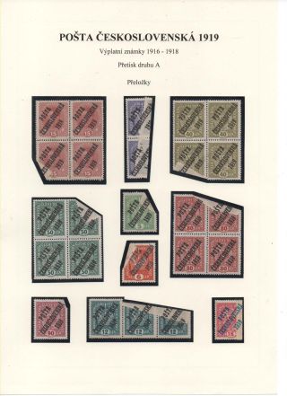 POSTA CESKOSLOVENSKA 1919 – sheet 40