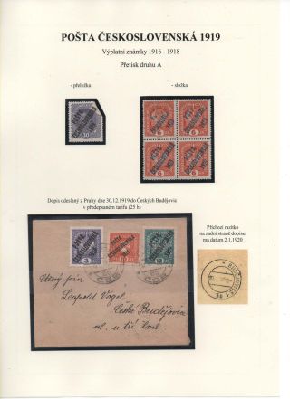 POSTA CESKOSLOVENSKA 1919 – sheet 41
