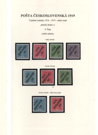 POSTA CESKOSLOVENSKA 1919 – sheet 42