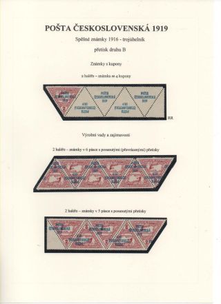POSTA CESKOSLOVENSKA 1919 – sheet 52