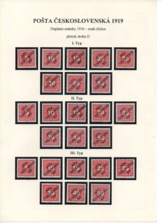 POSTA CESKOSLOVENSKA 1919 – Blatt 70