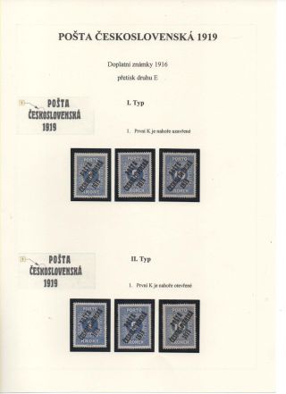 POSTA CESKOSLOVENSKA 1919 – Blatt 73
