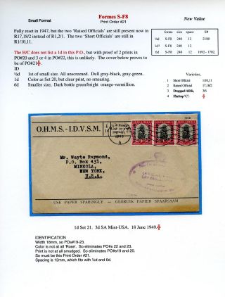 JIŽNÍ AFRIKA: PŘETISK "OFFICIAL" 1926-1949 – list 57