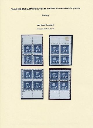 OVERPRINTS "BÖHMEN U. MÄHREN" ON CZECHOSLOVAK STAMPS – sheet 12