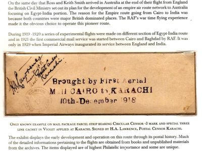 THE DEVELOPMENT OF THE AIRMAIL ROUTE BETWEEN CAIRO AND INDIA UNTIL 1929